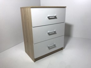 Комод 3 ящика (дуб сонома/белый) в Троицке - troick.ok-mebel.com | фото