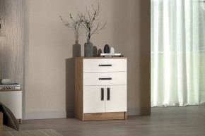 Комод Эконом (Дуб крафт золотой/Белый текстурный) в Троицке - troick.ok-mebel.com | фото 3