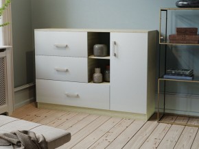 Комод К-3.1 (Дуб сонома/Белый жемчуг) в Троицке - troick.ok-mebel.com | фото 2