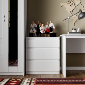 Комод КАСТОР с тремя ящиками, цвет белый в Троицке - troick.ok-mebel.com | фото 3