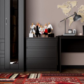 Комод КАСТОР с тремя ящиками, цвет Дуб Венге в Троицке - troick.ok-mebel.com | фото 3