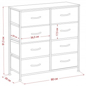 Комод Leset Линкс 8 ящ. (к/з), Каркас Белый, ящики Белые в Троицке - troick.ok-mebel.com | фото 8