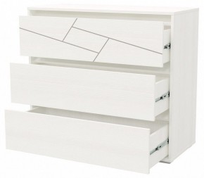 АДЕЛИНА Комод с тремя ящиками (белый рамух) в Троицке - troick.ok-mebel.com | фото 2