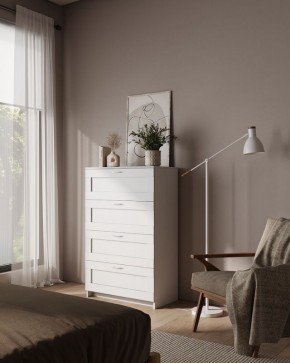 Комод СИРИУС с четырьмя ящиками, цвет белый в Троицке - troick.ok-mebel.com | фото