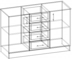 СОФИЯ Комод К1000 2Д (венге/дуб белфорт) в Троицке - troick.ok-mebel.com | фото 3