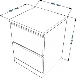 Комод Варма 2 с двумя выдвижными ящиками, цвет белый в Троицке - troick.ok-mebel.com | фото 3
