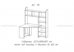 Компьютерный стол №19 (Анкор темный) в Троицке - troick.ok-mebel.com | фото 3