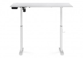 Компьютерный стол Маркос с механизмом подъема 140х80х75 белый / шагрень белая в Троицке - troick.ok-mebel.com | фото 4