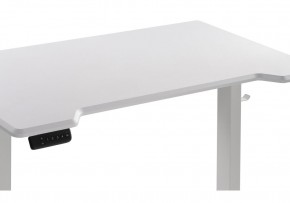 Компьютерный стол Маркос с механизмом подъема 140х80х75 белый / шагрень белая в Троицке - troick.ok-mebel.com | фото 6