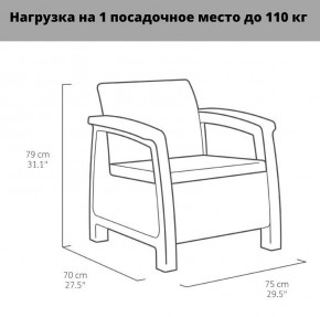 Комплект мебели Корфу Рест (Corfu Rest - without table) коричневый в Троицке - troick.ok-mebel.com | фото 3