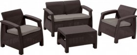 Комплект мебели Корфу сет (Corfu set) коричневый - серо-бежевый * в Троицке - troick.ok-mebel.com | фото