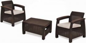 Комплект мебели Корфу Уикенд (Corfu Weekend) коричневый - серо-бежевый * в Троицке - troick.ok-mebel.com | фото 1