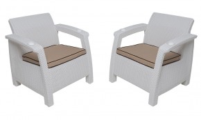 Комплект на балкон Yalta Premium Balcony Set (Ялта) белый (+подушки под спину) в Троицке - troick.ok-mebel.com | фото 4