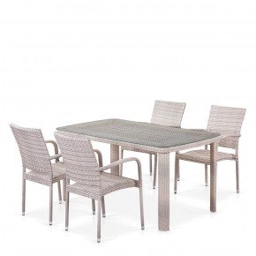Комплект плетеной мебели T256C/Y376C-W85 Latte (4+1) + подушки на стульях в Троицке - troick.ok-mebel.com | фото