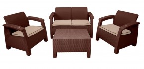 Комплект уличной мебели Yalta Premium Terrace Set (Ялта) шоколадый (+подушки под спину) в Троицке - troick.ok-mebel.com | фото