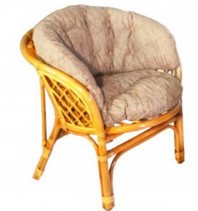 Кресло Багама, подушки светлые полные шенил (Мёд) в Троицке - troick.ok-mebel.com | фото 1