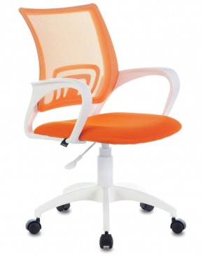 Кресло BRABIX "Fly MG-396W", пластик белый, сетка, оранжевое, 532401, MG-396W_532401 в Троицке - troick.ok-mebel.com | фото