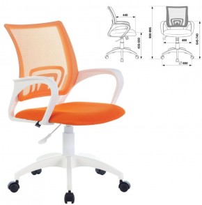 Кресло BRABIX "Fly MG-396W", пластик белый, сетка, оранжевое, 532401, MG-396W_532401 в Троицке - troick.ok-mebel.com | фото 2