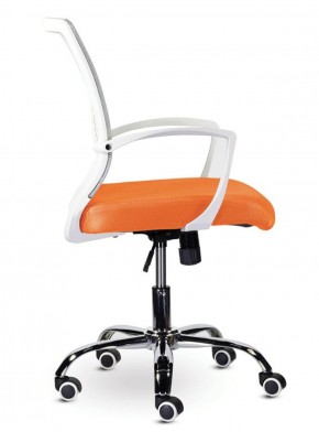 Кресло BRABIX "Wings MG-306", пластик белый, хром, сетка, серое/оранжевое, 532011 в Троицке - troick.ok-mebel.com | фото 3