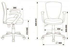 Кресло детское Бюрократ KD-W10AXSN/26-25 серый в Троицке - troick.ok-mebel.com | фото 4