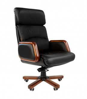 Кресло для руководителя CHAIRMAN 417 (Натуральная кожа) Черное в Троицке - troick.ok-mebel.com | фото