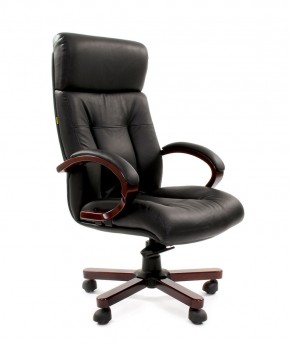 Кресло для руководителя CHAIRMAN  421 (Натуральная кожа) Черное в Троицке - troick.ok-mebel.com | фото