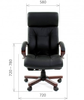 Кресло для руководителя CHAIRMAN  421 (Натуральная кожа) Черное в Троицке - troick.ok-mebel.com | фото 4
