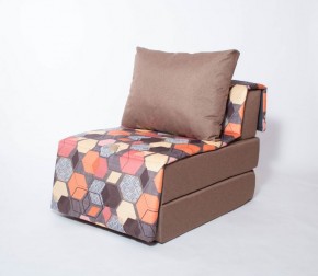 Кресло-кровать бескаркасное Харви (коричневый-геометрия браун) в Троицке - troick.ok-mebel.com | фото 1