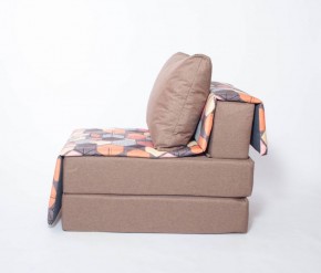 Кресло-кровать бескаркасное Харви (коричневый-геометрия браун) в Троицке - troick.ok-mebel.com | фото 2