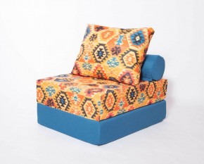 Кресло-кровать-пуф бескаркасное Прайм (мехико желтый-морская волна) в Троицке - troick.ok-mebel.com | фото