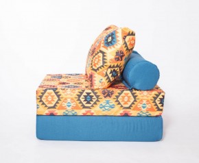 Кресло-кровать-пуф бескаркасное Прайм (мехико желтый-морская волна) в Троицке - troick.ok-mebel.com | фото 2