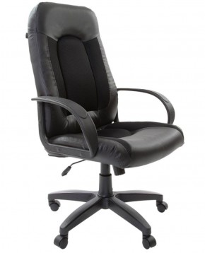 Кресло офисное BRABIX "Strike EX-525" (экокожа черная, ткань черная) 531381 в Троицке - troick.ok-mebel.com | фото