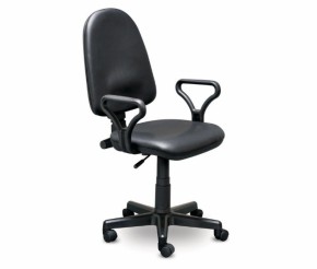 Кресло офисное Престиж+ (черный кожзам PV-1) г/п 140/ПВМ/ гольф в Троицке - troick.ok-mebel.com | фото