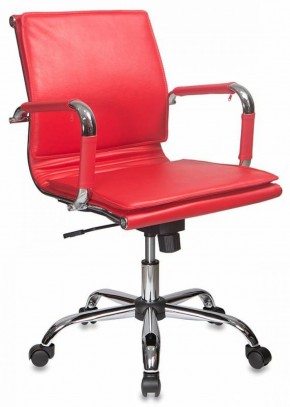 Кресло руководителя Бюрократ CH-993-LOW/RED красный в Троицке - troick.ok-mebel.com | фото 1