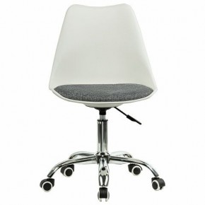 Кресло стул BRABIX "Eames MG-310 CH", хром, пластик белый, ткань серая, 532924 в Троицке - troick.ok-mebel.com | фото