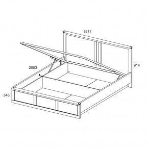 Кровать 140  c подъемником, MAGELLAN, цвет Сосна винтаж в Троицке - troick.ok-mebel.com | фото 2