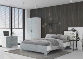 Кровать 1,6 VICTOR + основание (Белый-Бетон) в Троицке - troick.ok-mebel.com | фото 4