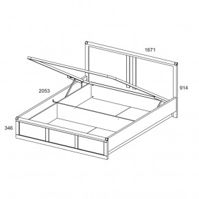 Кровать 160  c подъемником, MAGELLAN, цвет Сосна винтаж в Троицке - troick.ok-mebel.com | фото 2