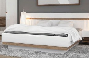 Кровать 160/TYP 92, LINATE ,цвет белый/сонома трюфель в Троицке - troick.ok-mebel.com | фото 2