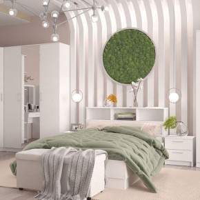 Кровать 1600 Париж с настилом (Белый тиснение) в Троицке - troick.ok-mebel.com | фото 4
