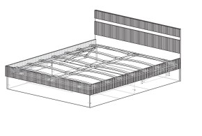 ОЛИВИЯ Кровать 1600 с основанием и ПМ в Троицке - troick.ok-mebel.com | фото 4