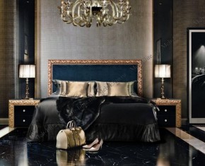 Кровать 2-х спальная (1,8 м) Тиффани Premium черная/золото с мягким элементом (Антрацит) с подъемным механизмом (ТФКР180-3[3](П) в Троицке - troick.ok-mebel.com | фото 2