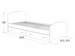 Кровать-6 одинарная с 2-мя ящиками (800*2000) в Троицке - troick.ok-mebel.com | фото 2