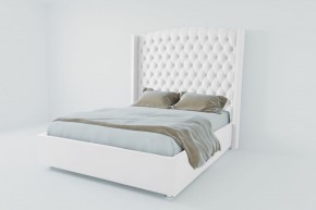 Кровать Берлин ЛЮКС с ПМ 800 (экокожа белая) в Троицке - troick.ok-mebel.com | фото