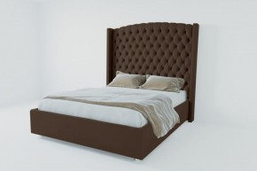 Кровать Берлин ЛЮКС с ПМ 800 (экокожа коричневая) в Троицке - troick.ok-mebel.com | фото 2