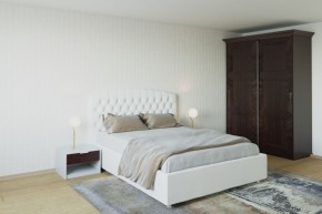 Кровать Берлин с ПМ 1600 (экокожа белая) в Троицке - troick.ok-mebel.com | фото 2