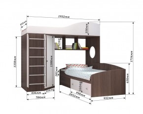 Кровать-чердак Кадет 2 с металлической лестницей в Троицке - troick.ok-mebel.com | фото 2