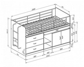 Кровать-чердак "Дюймовочка-6" Белый в Троицке - troick.ok-mebel.com | фото 2