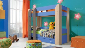 Кровать детская 2-х ярусная Юниор-6 с ящиком ЛДСП (800*1900) в Троицке - troick.ok-mebel.com | фото 1