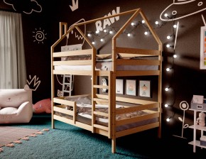 Кровать-домик двухъярусная 80*160 без покраски в Троицке - troick.ok-mebel.com | фото 3